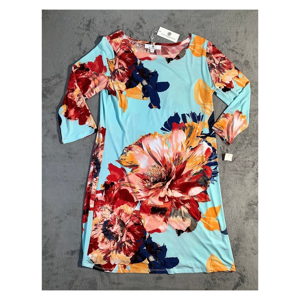 Jean-Pierre Klifa Daphne Dress XL Hibiscus Floral Shift